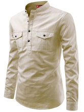 FireFish Men's Slim Fit Double Pocket Beige Color Pure Cotton Short Kurta