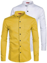 FireFish Men's Slim Fit Beige with White Color Cotton Blend Casual Shirt Pack 2