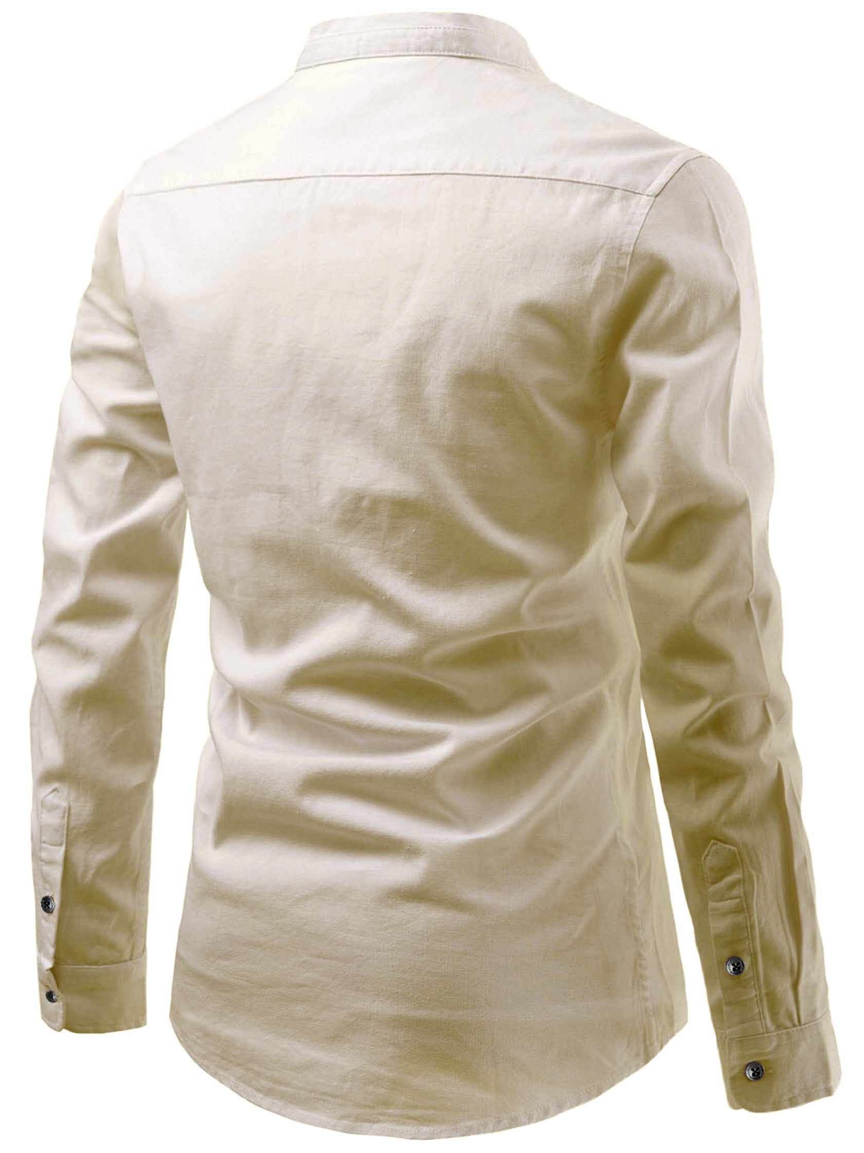 FireFish Men's Slim Fit Double Pocket Beige Color Pure Cotton Short Kurta