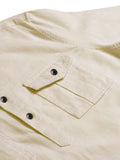 FireFish Men's Slim Fit Double Pocket Beige Color Pure Cotton Short Kurta