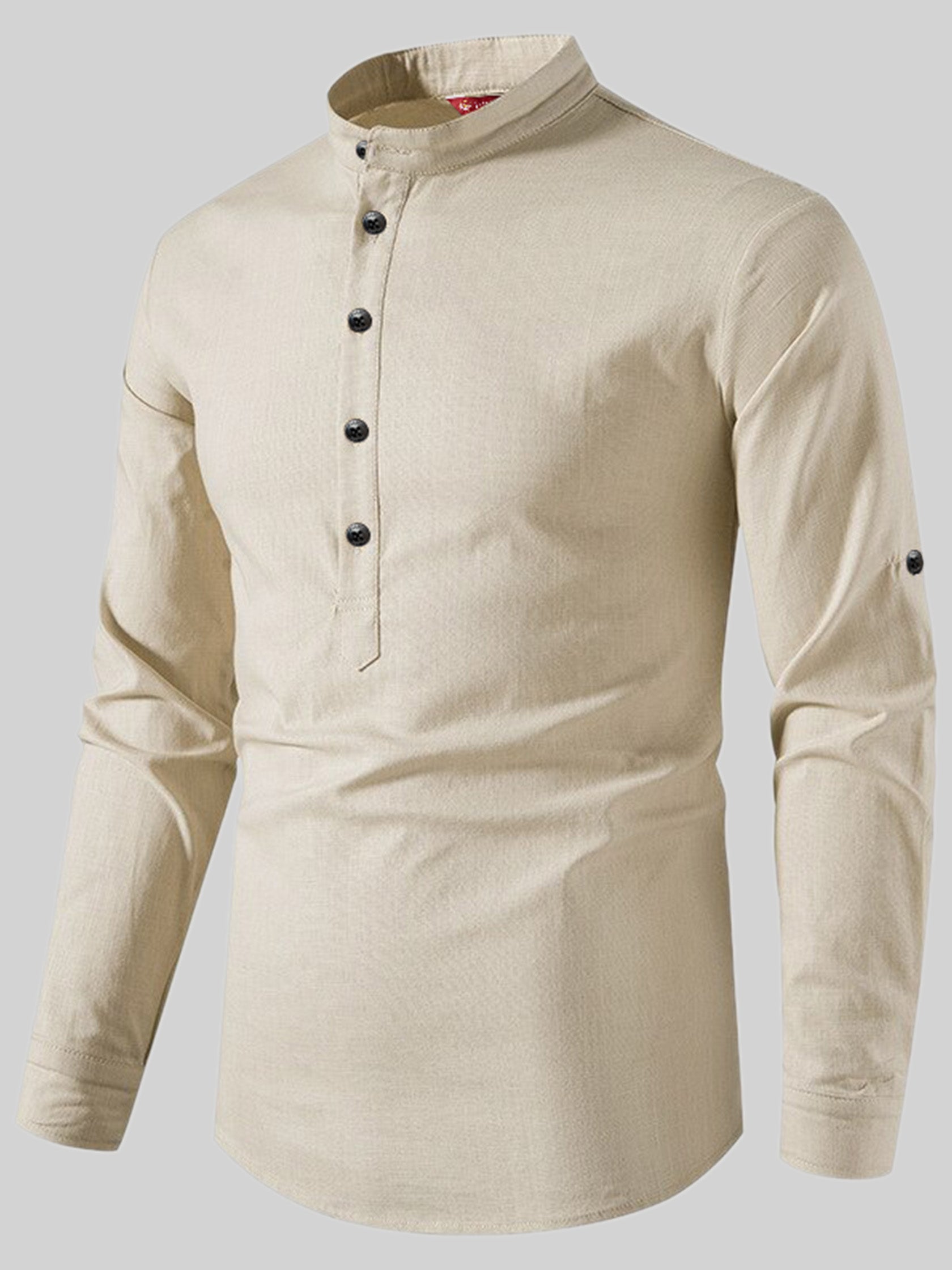 FireFish Men's Slim Fit Full Sleeve Yellow Cotton Short Kurta