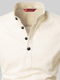 FireFish Men's Slim Fit Full Sleeve Yellow Cotton Short Kurta