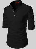 FireFish Men's Slim Fit Full Sleeve Yellow Cotton Short Kurta