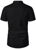 FireFish Men's Slim Fit Beige with White Color Pure Cotton Half Sleeve Short Kurta Pack 2