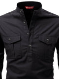 FireFish Men's Slim Fit Double Pocket Beige Color Pure Cotton Short Kurta