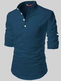 FireFish Men's Slim Fit Full Sleeve Yellow Cotton Short Kurta