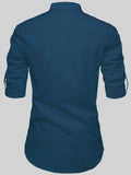 FireFish Men's Slim Fit Peach With Black Color Cotton Short Kurta Pack 2