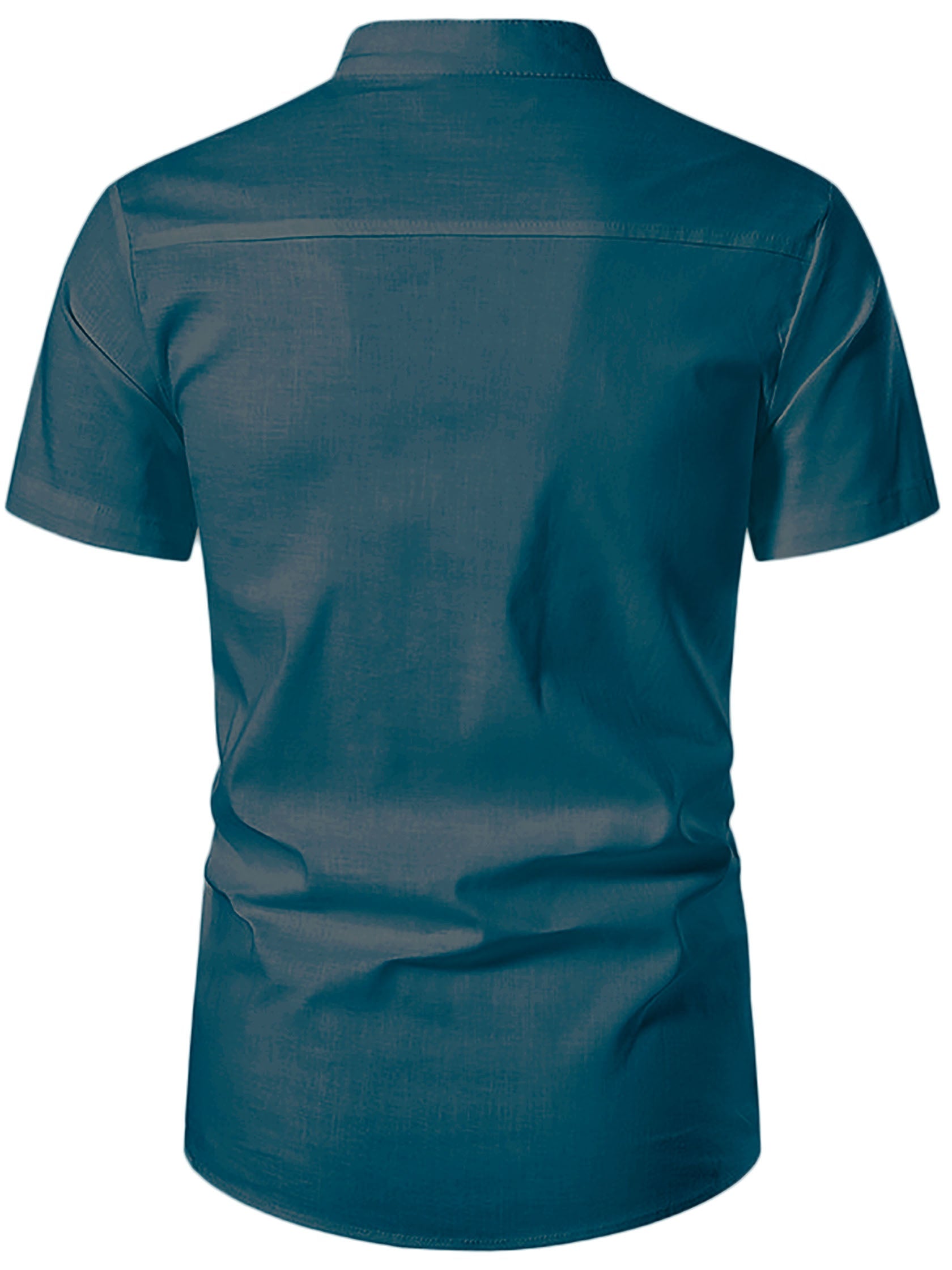 FireFish Men's Slim Fit Beige with Black Color Pure Cotton Half Sleeve Short Kurta Pack 2