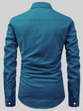FireFish Men's Slim Fit Dark Teal With White Cotton Short Kurta Pack 2