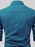 FireFish Men's Slim Fit Dark Teal With White Cotton Short Kurta Pack 2