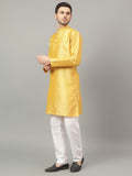 FireFish Brown Geometric Woven Design Straight Jacquard Kurta with Pyjamas Set