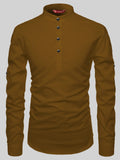 FireFish Men's Slim Fit Peach With Black Color Cotton Short Kurta Pack 2
