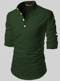 FireFish Men's Slim Fit Full Sleeve Yellow Cotton Short Kurta