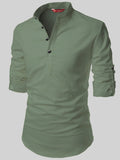 FireFish Men's Slim Fit Full Sleeve Yellow Cotton Short Kurta