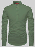 FireFish Men's Slim Fit Full Sleeve Yellow Cotton Short Kurta