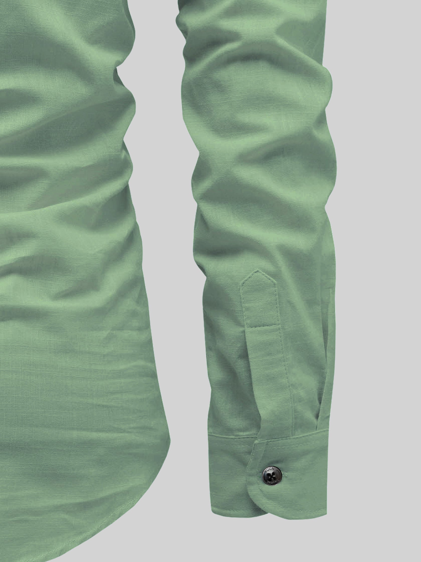 FireFish Men's Slim Fit Dark Teal With White Cotton Short Kurta Pack 2