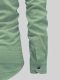 FireFish Men's Slim Fit Dark Teal With White Cotton Short Kurta Pack 2