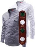 FireFish Men's Slim Fit Double Pocket Beige With White Cotton Short Kurta Pack 2