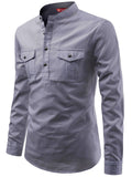 FireFish Men's Slim Fit Double Pocket Beige Color Pure Cotton Short Kurta