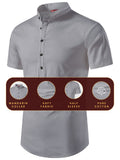 FireFish Men's Slim Fit Half Sleeve Beige Color Pure Cotton Short Kurta