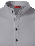 FireFish Men's Slim Fit Beige with Black Color Pure Cotton Half Sleeve Short Kurta Pack 2