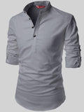 FireFish Men's Slim Fit Full Sleeve Yellow Cotton Short Kurta
