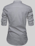 FireFish Men's Slim Fit Peach With Black Color Cotton Short Kurta Pack 2