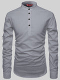 FireFish Men's Slim Fit Peach With Black Color Cotton Short Kurta Pack 2