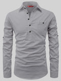 FireFish Men's Slim Fit Dark Teal With White Cotton Short Kurta Pack 2