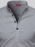 FireFish Men's Slim Fit Peach With Black Color Cotton Short Kurta Pack 2