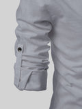 FireFish Men's Slim Fit Grey with White Color Cotton Short Kurta Pack 2