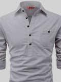 FireFish Men's Slim Fit Dark Teal With White Cotton Short Kurta Pack 2