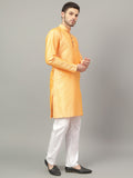 FireFish Brown Geometric Woven Design Straight Jacquard Kurta with Pyjamas Set