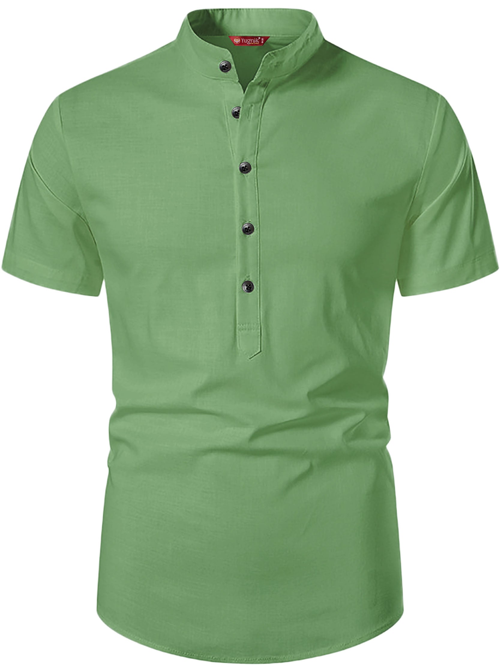 FireFish Men's Slim Fit Half Sleeve Beige Color Pure Cotton Short Kurta