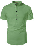 FireFish Men's Slim Fit Half Sleeve Beige Color Pure Cotton Short Kurta
