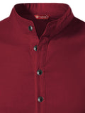 FireFish Men's Slim Fit Half Sleeve Beige Color Pure Cotton Short Kurta