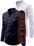 FireFish Men's Slim Fit Double Pocket Beige With White Cotton Short Kurta Pack 2