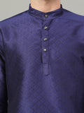 FireFish Brown Geometric Woven Design Straight Jacquard Kurta with Pyjamas Set