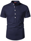 FireFish Men's Slim Fit Half Sleeve Beige Color Pure Cotton Short Kurta