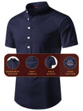 FireFish Men's Slim Fit Half Sleeve Beige Color Pure Cotton Short Kurta
