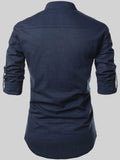 FireFish Men's Slim Fit Grey with White Color Cotton Short Kurta Pack 2