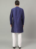 FireFish Brown Geometric Woven Design Straight Jacquard Kurta with Pyjamas Set