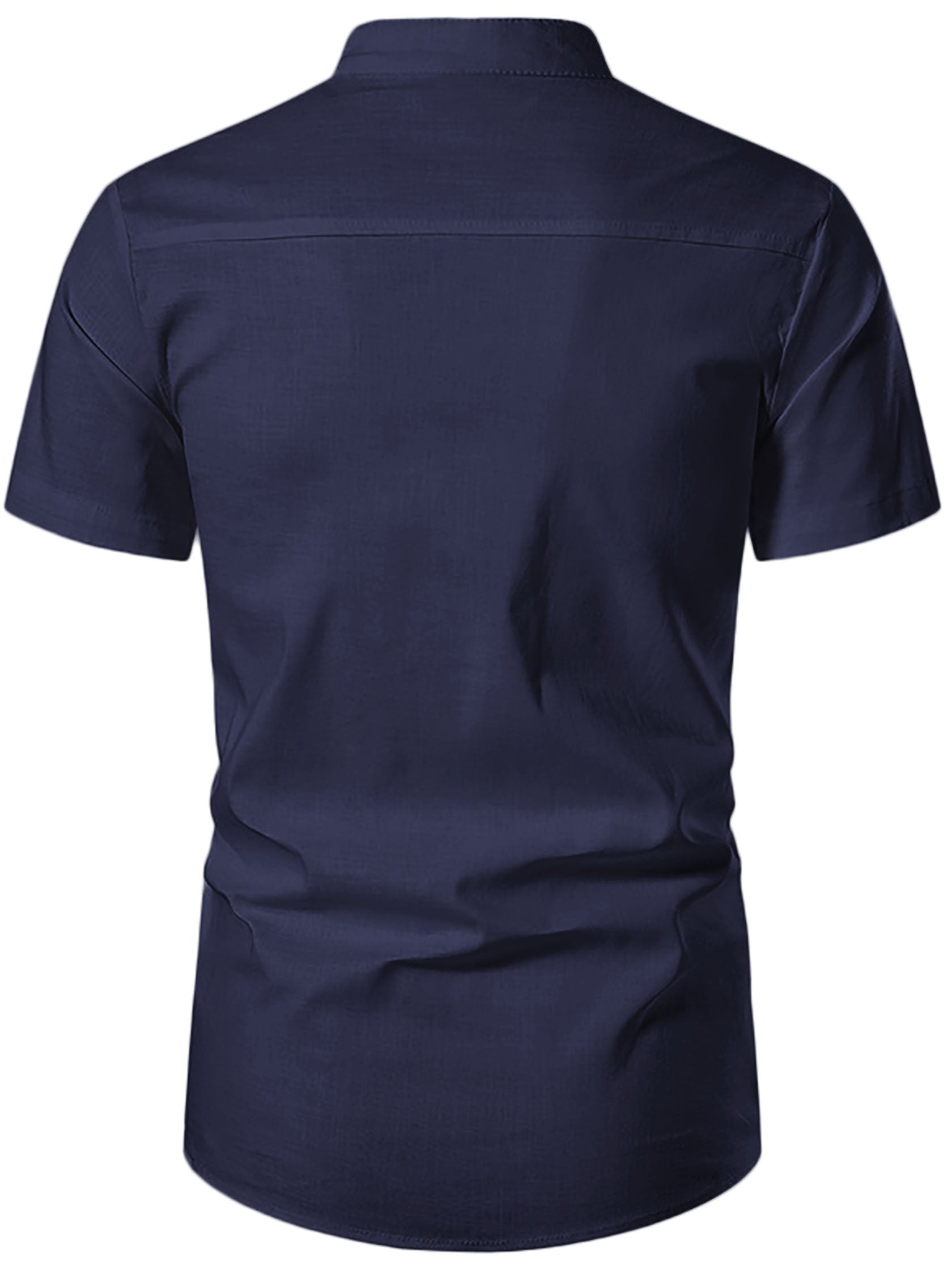 FireFish Men's Slim Fit Beige with Black Color Pure Cotton Half Sleeve Short Kurta Pack 2