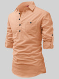 FireFish Men's Slim Fit Dark Teal With White Cotton Short Kurta Pack 2