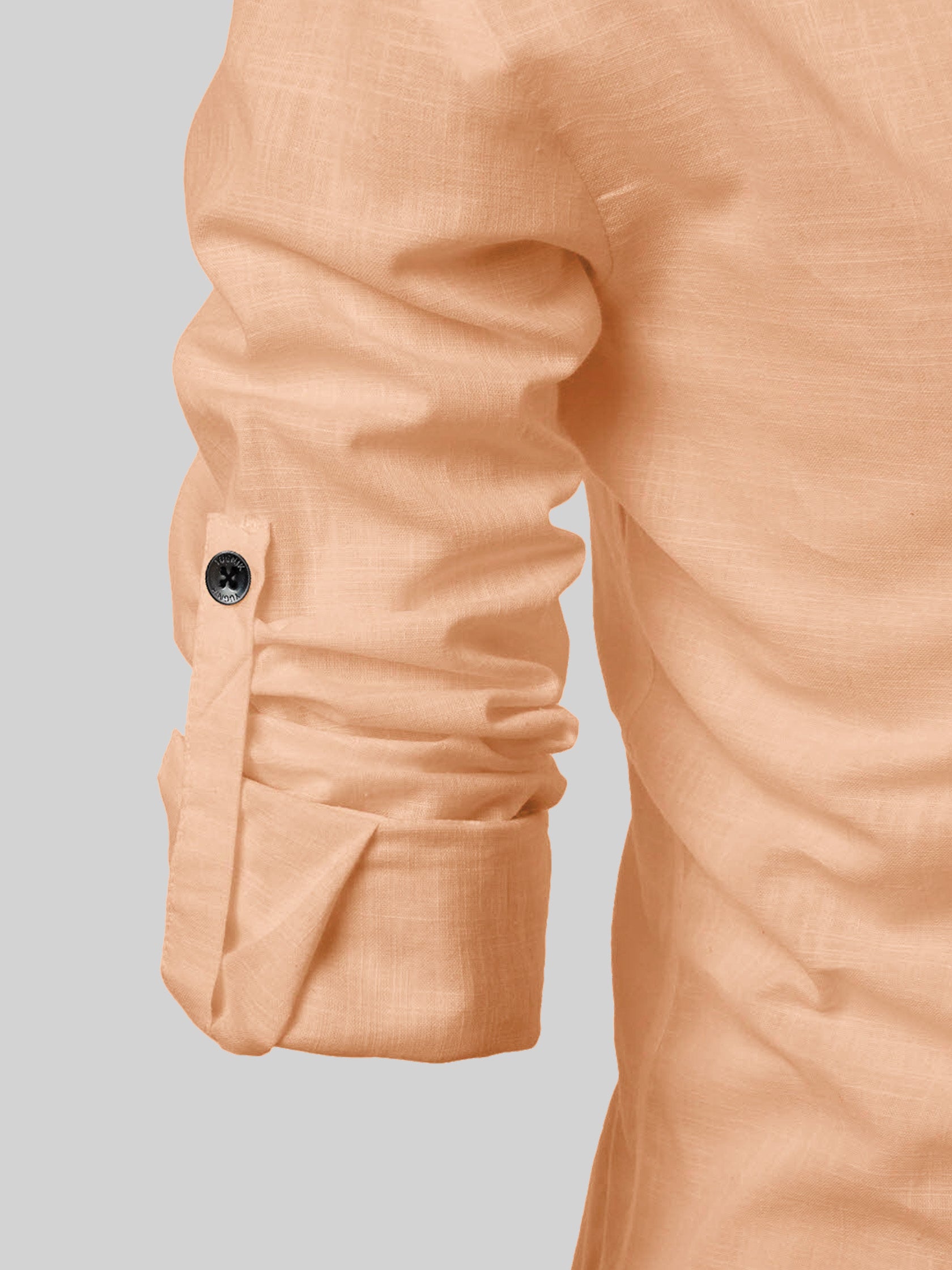FireFish Men's Slim Fit Full Sleeve Yellow Cotton Short Kurta