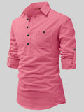FireFish Men's Slim Fit Dark Teal With White Cotton Short Kurta Pack 2