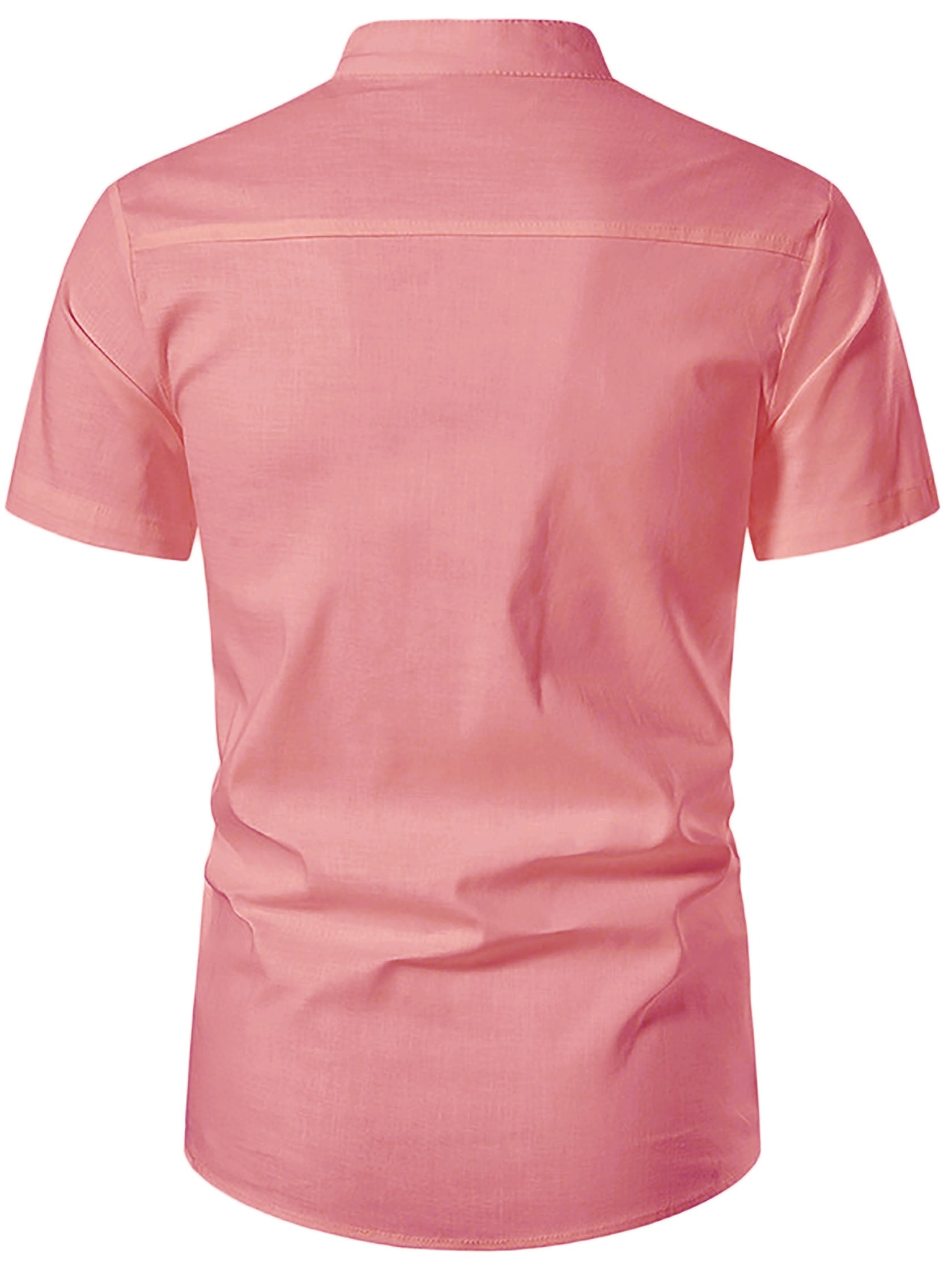FireFish Men's Slim Fit Beige with Black Color Pure Cotton Half Sleeve Short Kurta Pack 2