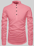 FireFish Men's Slim Fit Full Sleeve Yellow Cotton Short Kurta