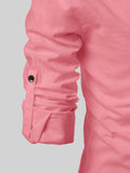 FireFish Men's Slim Fit Peach With Black Color Cotton Short Kurta Pack 2