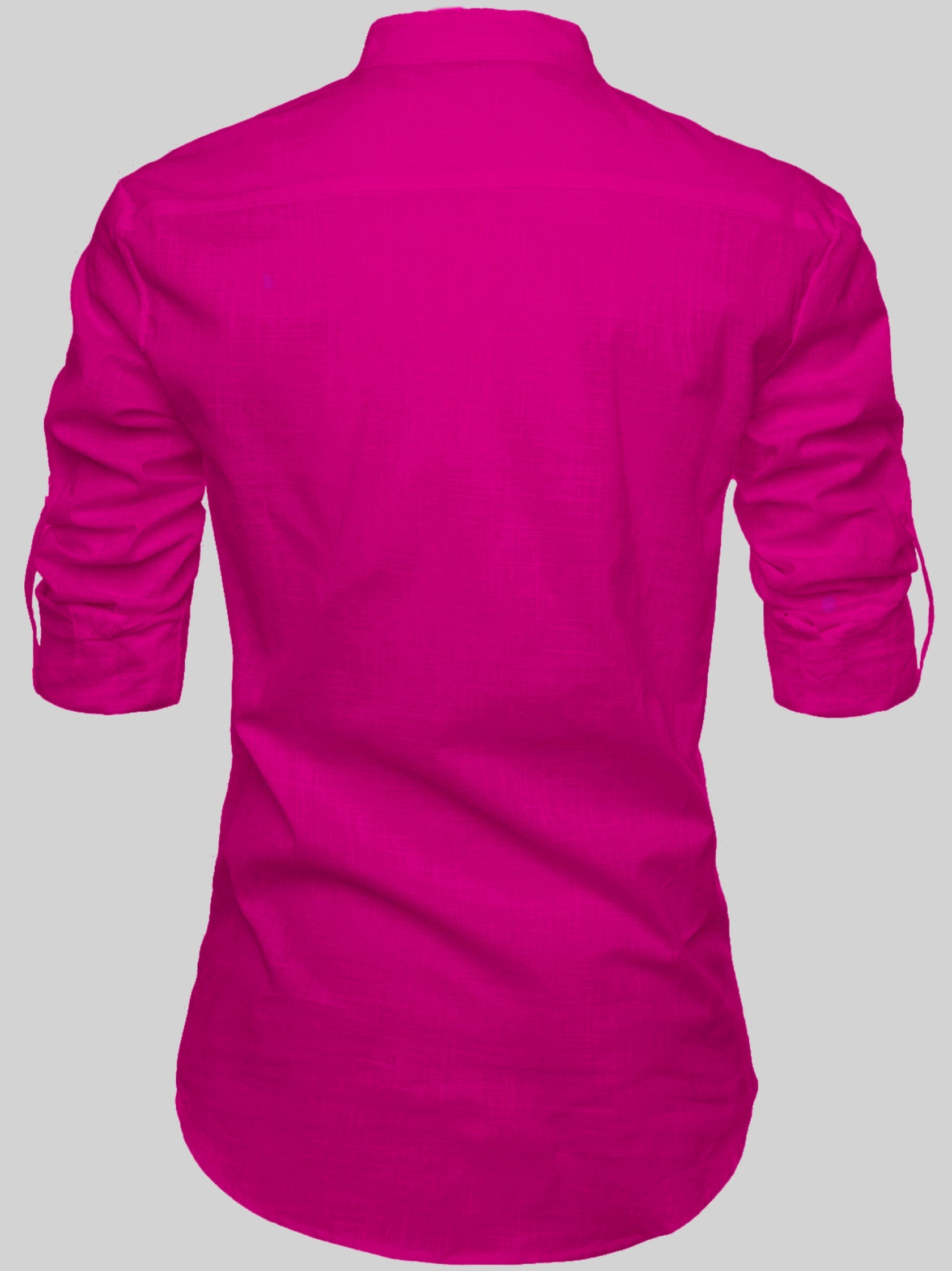 FireFish Men's Slim Fit Light Beige With Black Color Cotton Short Kurta Pack 2
